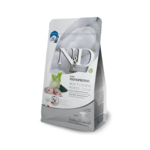 N&D DOG WHITE COAT SPIRULINA SEA BASS FENNEL PUPPY MINI - Image 1
